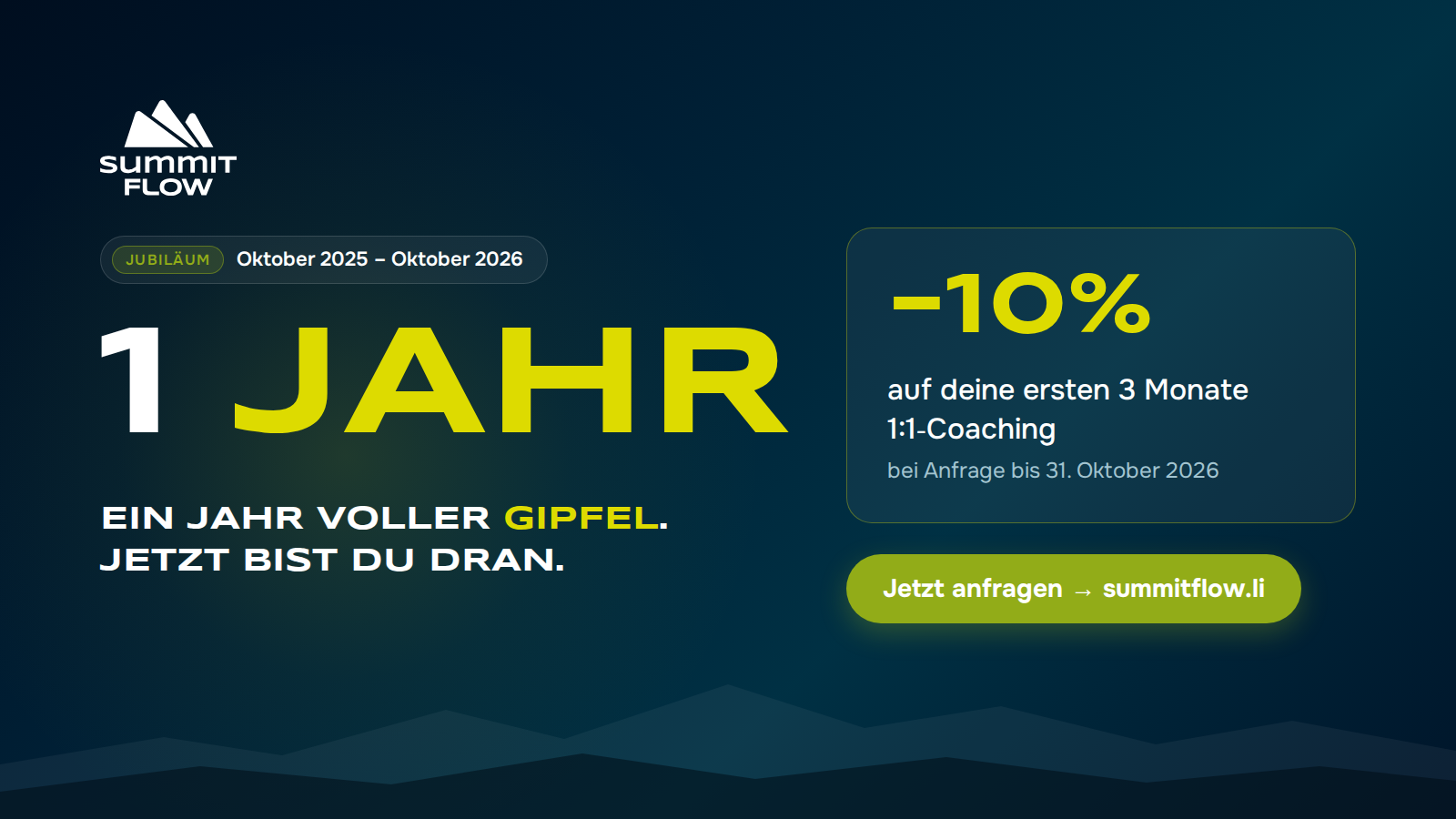 1 Jahr Summitflow – danke für ein Jahr voller Gipfel