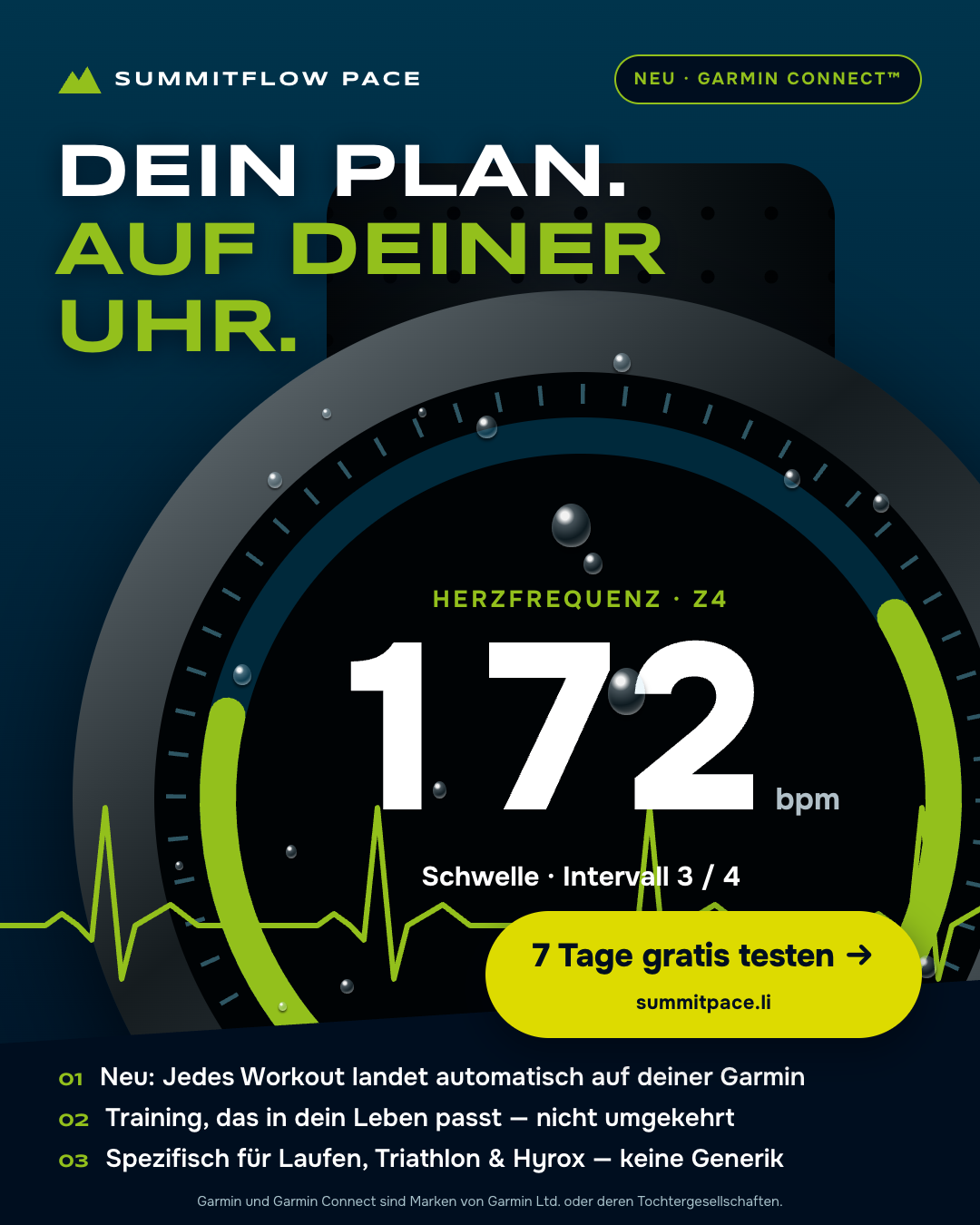 Summitflow Pace ist jetzt mit Garmin Connect verbunden